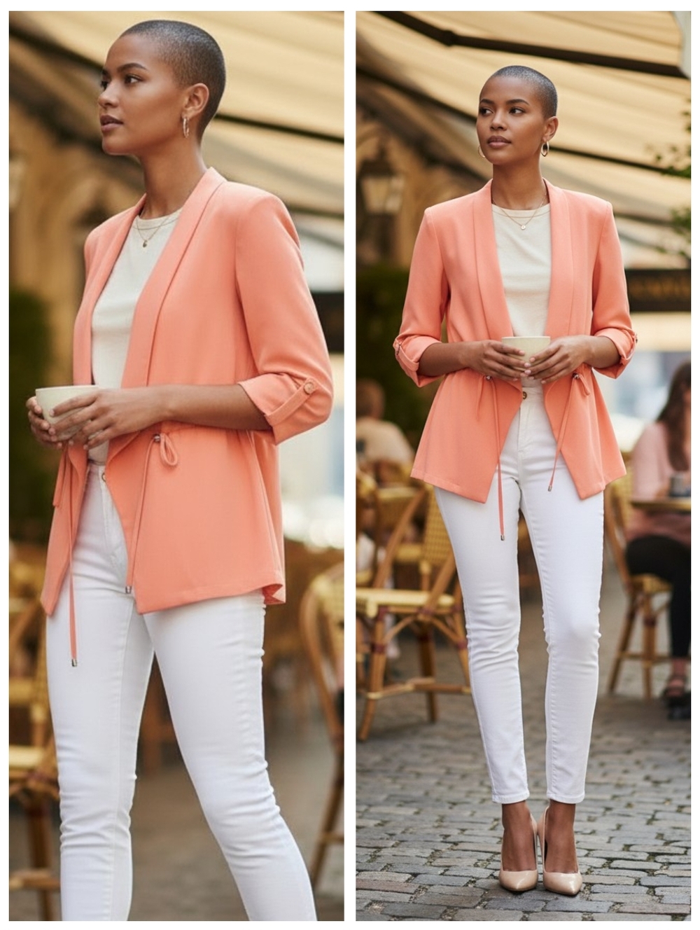 Calvin Klein Open Front Jacket Porcelain Rose